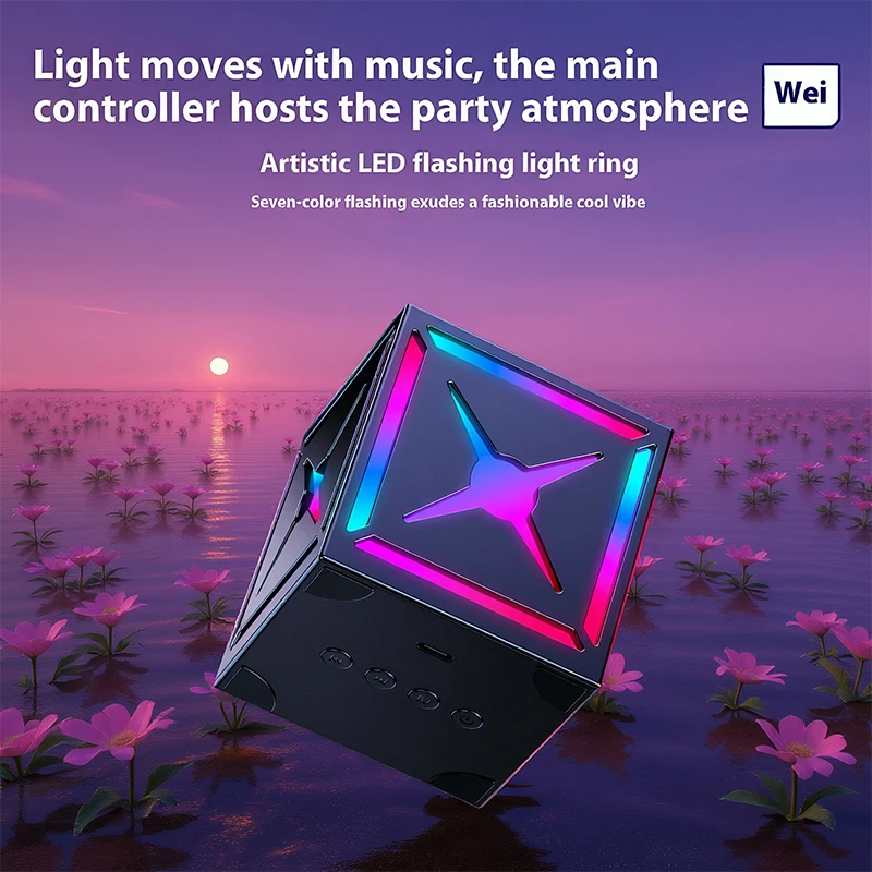 Alto-falantes Bluetooth portáteis, rádio FM, subwoofer externo, luz RGB, festa em casa, multifuncionais, inteligentes, sem fio, mini alto-falantes Bluetooth_voghion.com