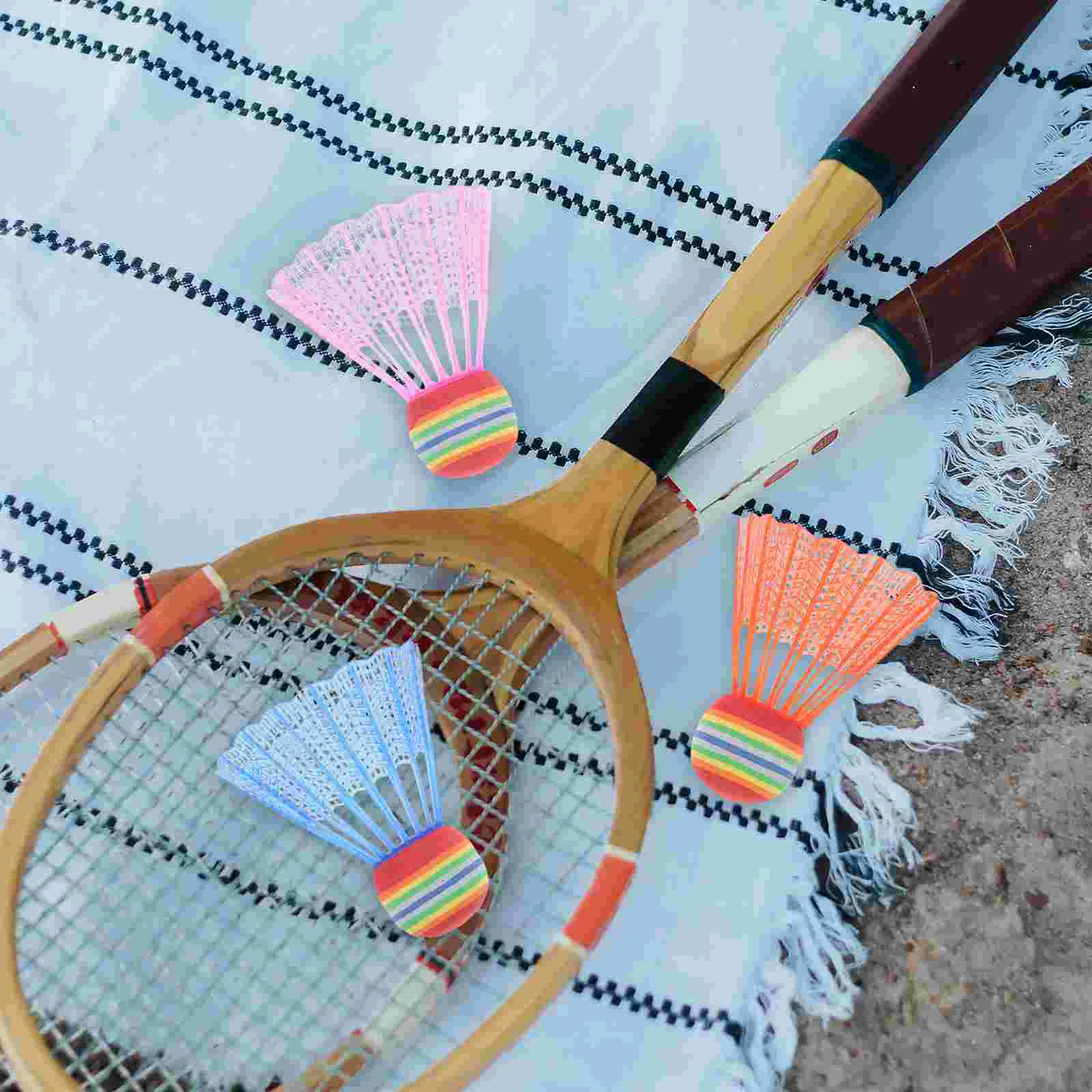 12 Pcs Colored Badminton Game Playing Equipment Birdies Training Kids Toy Sports Self Returning Shuttlecock Sparring