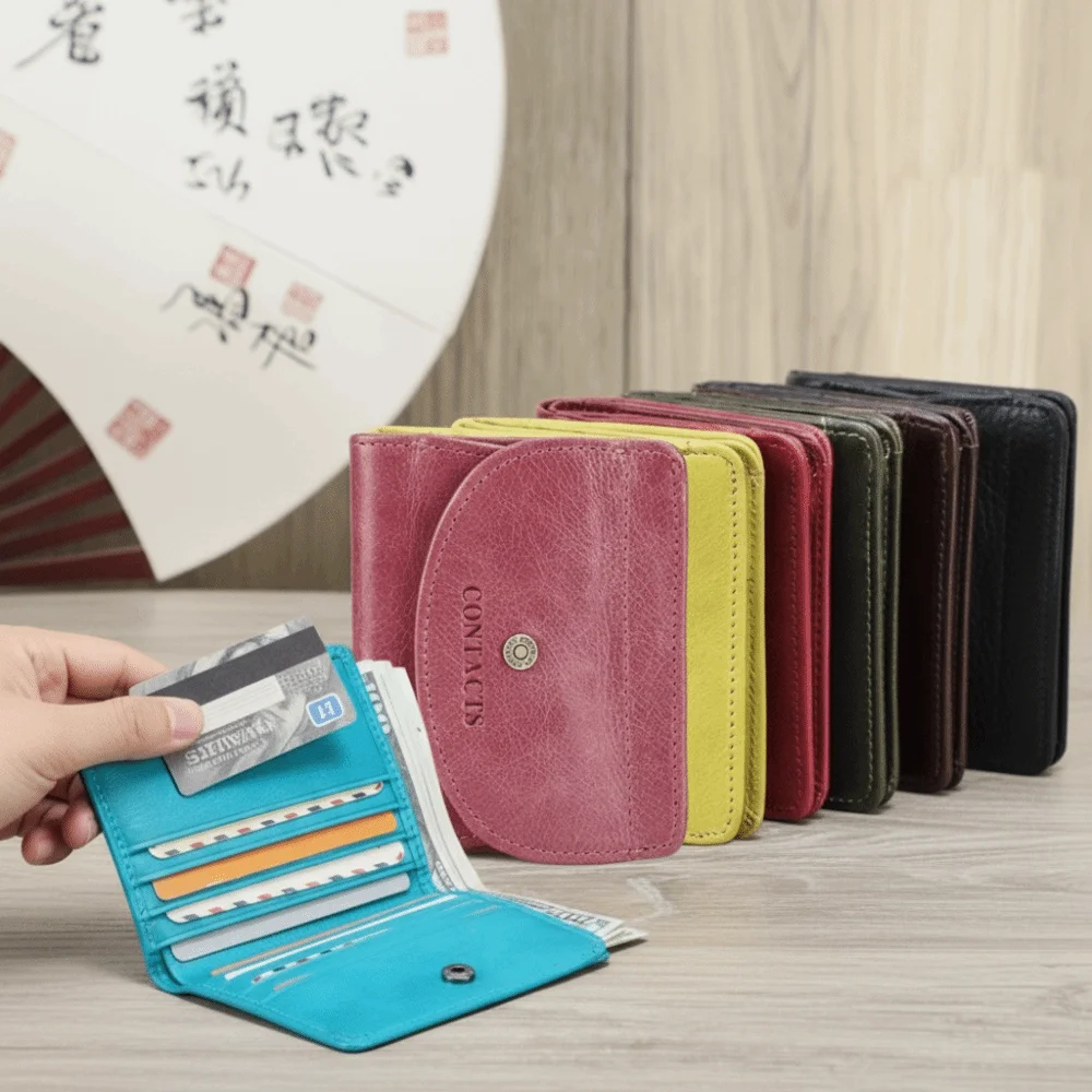Elegant Genuine Leather Wallet and Clutch – Luxurious Retro Design with Large Capacity