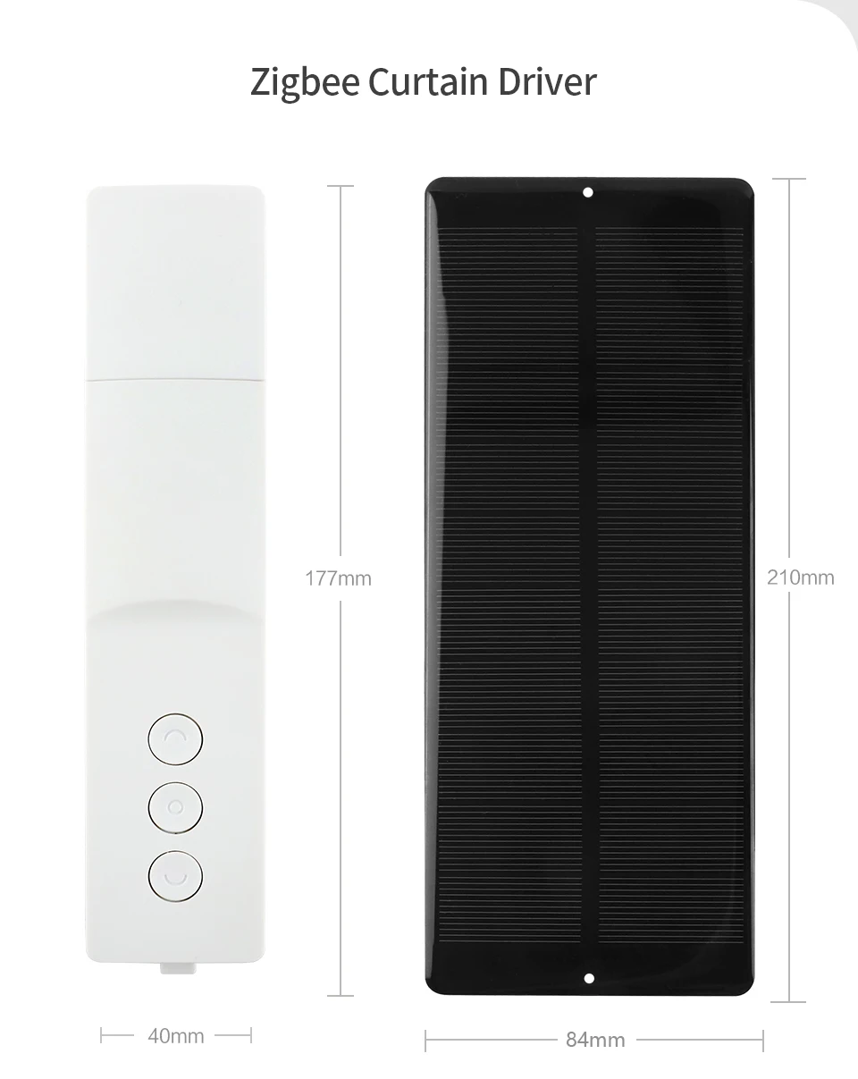 Zemismart Zigbee Roller Shade Driver Work with Tuya Bulit in Battery Blind Motor