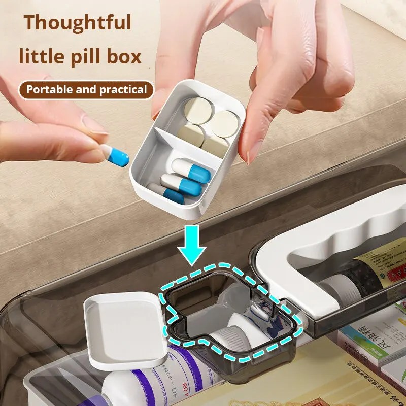Large Capacity Plastic Medicine Organizer Pill Box 3 Layers Portable First  Aid Container Multipurpose Crafts Tools Storage Box
