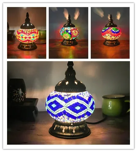 

Creative Retro national style bedroom bedside Mosaic Nightlight restaurant cafe bar Turkey decorative lamp