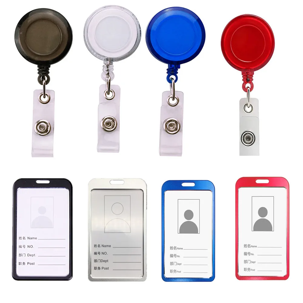 

1pc Aluminum Alloy Staff Working Permit Case Sleeve Business ID Tag Pass Access Work Card Cover Metal Employee's Card Case