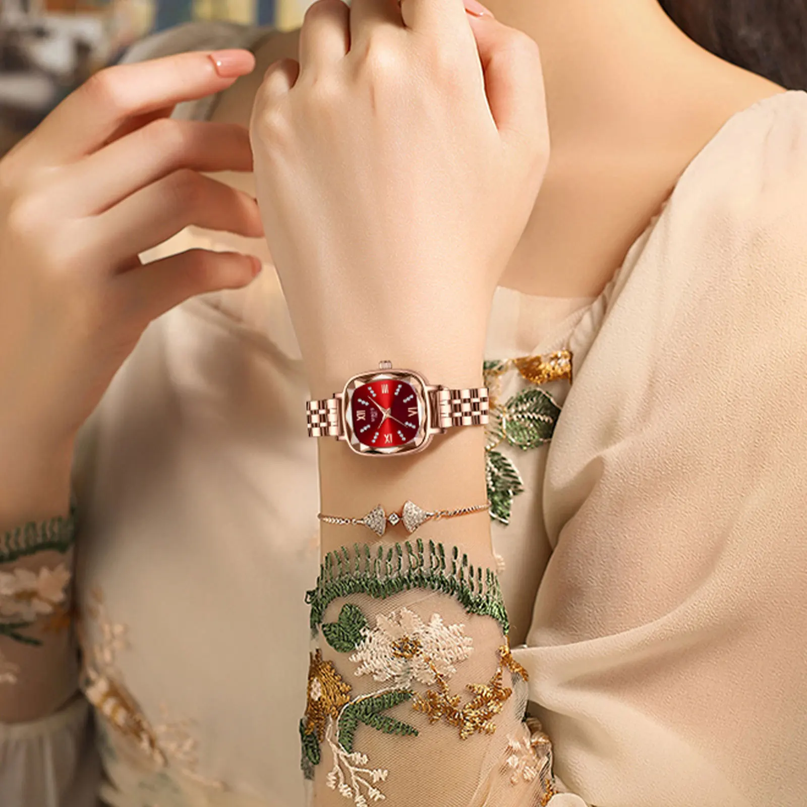 2024 Lady Quartz Watch Women Luxury Watch Reloj mujer Waterproof Women's Gift Gold Girls Automatic Watches Relogio Feminino