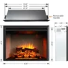33 Inches, Edward Electric Fireplace Insert with Fire Crackling Sound, Weathered Concrete Interior, Remote Control, 750/1500W 6