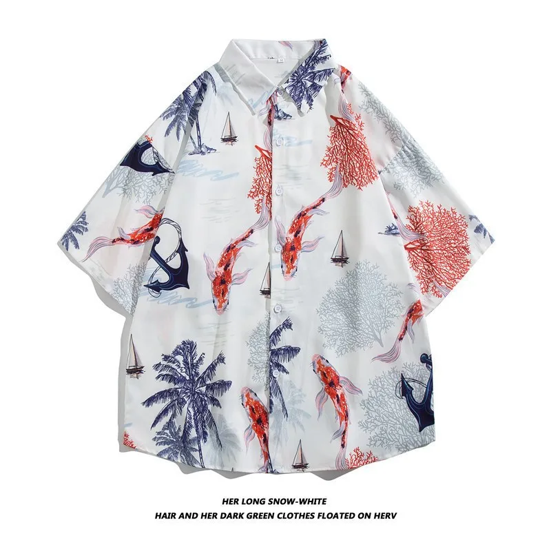 Luxury Men's Shirt Free Shipping Man T-shirt Fashion Beach Tiki Shirts and Blouses Clothing Social T-shirts Hawaiian Cotton Polo