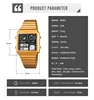 SKMEI Digital Watch Waterproof Digital StainlessSteel Thermometer Sports Watch Men's Leisure Business Electronic Watch Clock LED 6