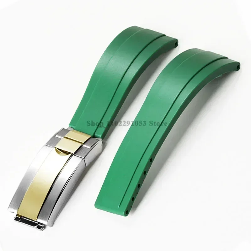 Waterproof Rubber Watch Strap – 20mm Silicone Sport Band with Fold Buckle