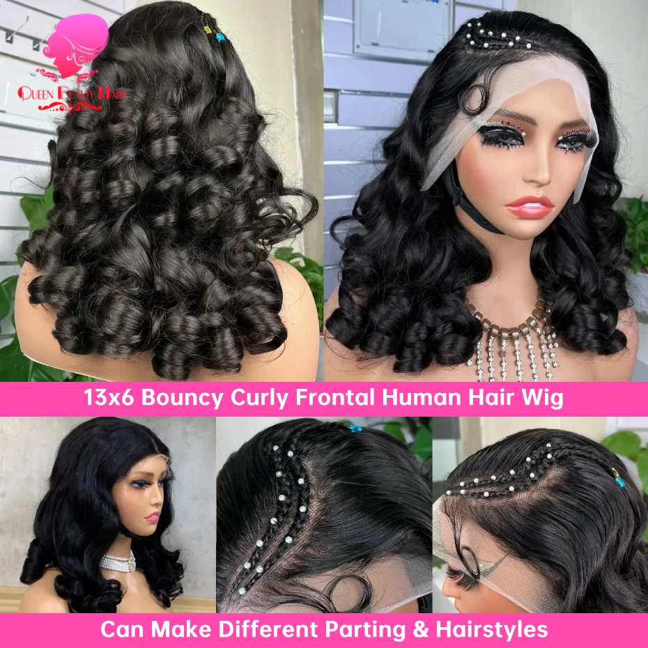 250 Dichte Bouncy Curly Echthaarperücken 5x5 13x6 360 Lace Frontal Perücke Echthaar Bounce Curly Perücken 1B Vietnamesische Lace Front Perücke – Detail 9
