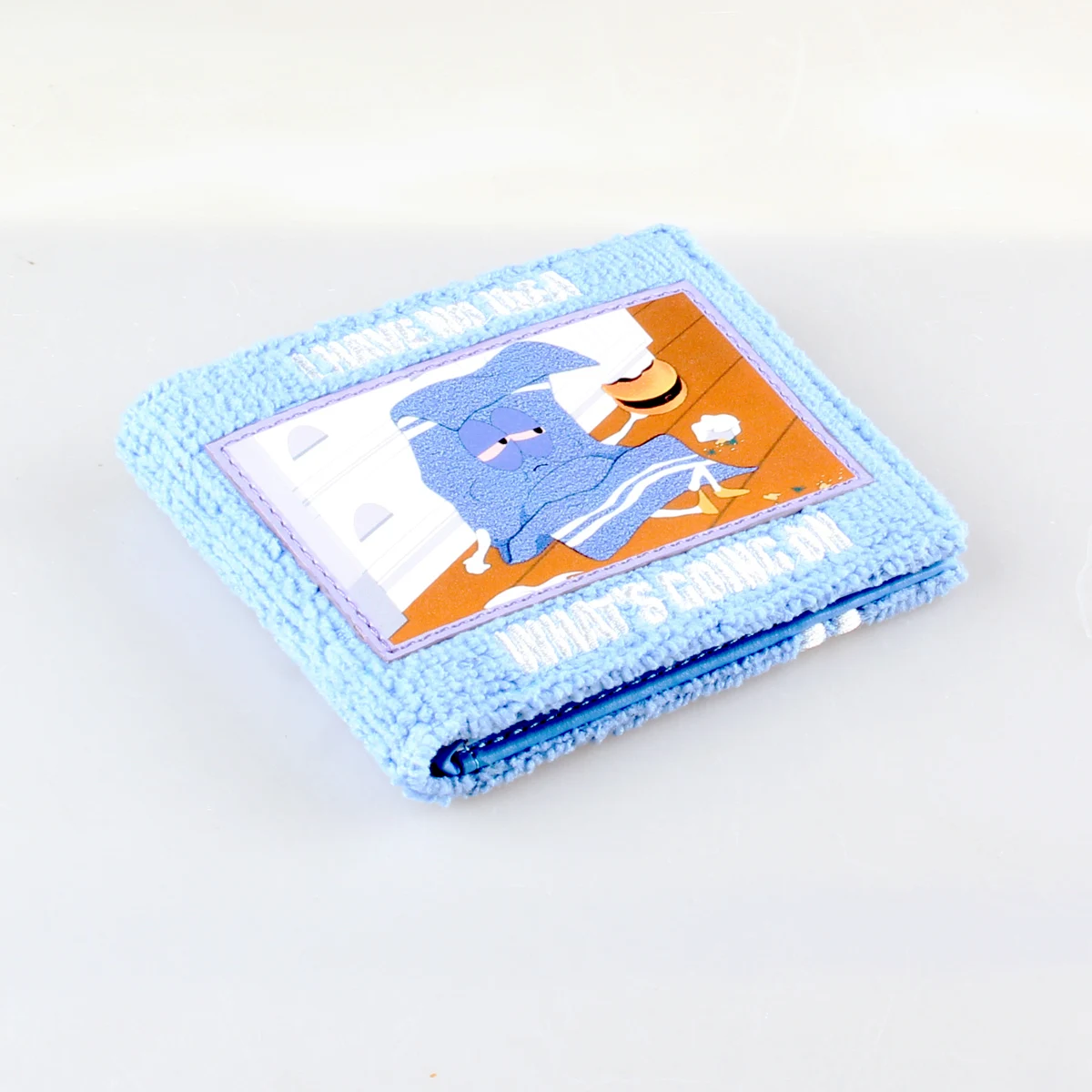 Towel cloth embroidered anime fashion wallet, designer personalized ID card holder