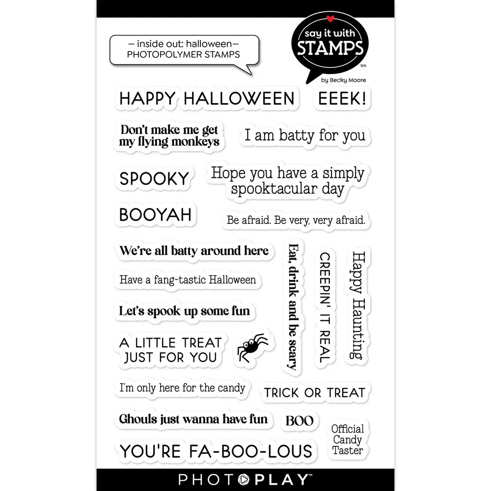

August 2023 New Halloween Spooky Sentiments Clear Stamps Set Scrapbooking Paper Making Frames Card Craft no Cutting Dies