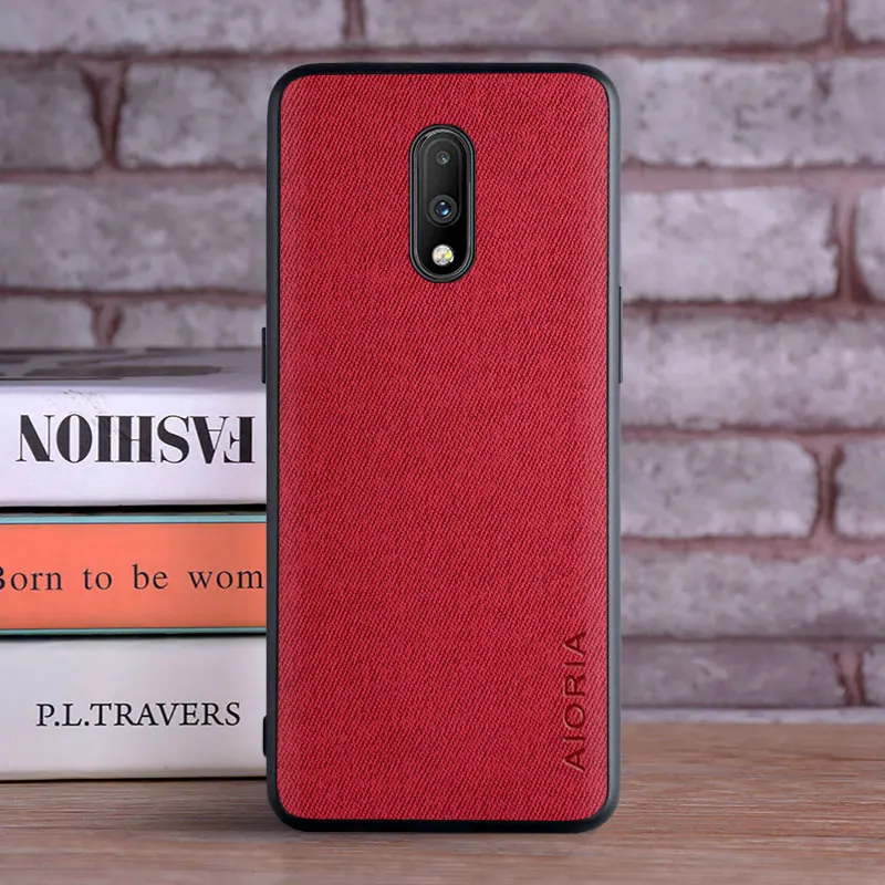 Luxury Textile Leather Skin Phone Case with Soft TPU Hard PC Cover