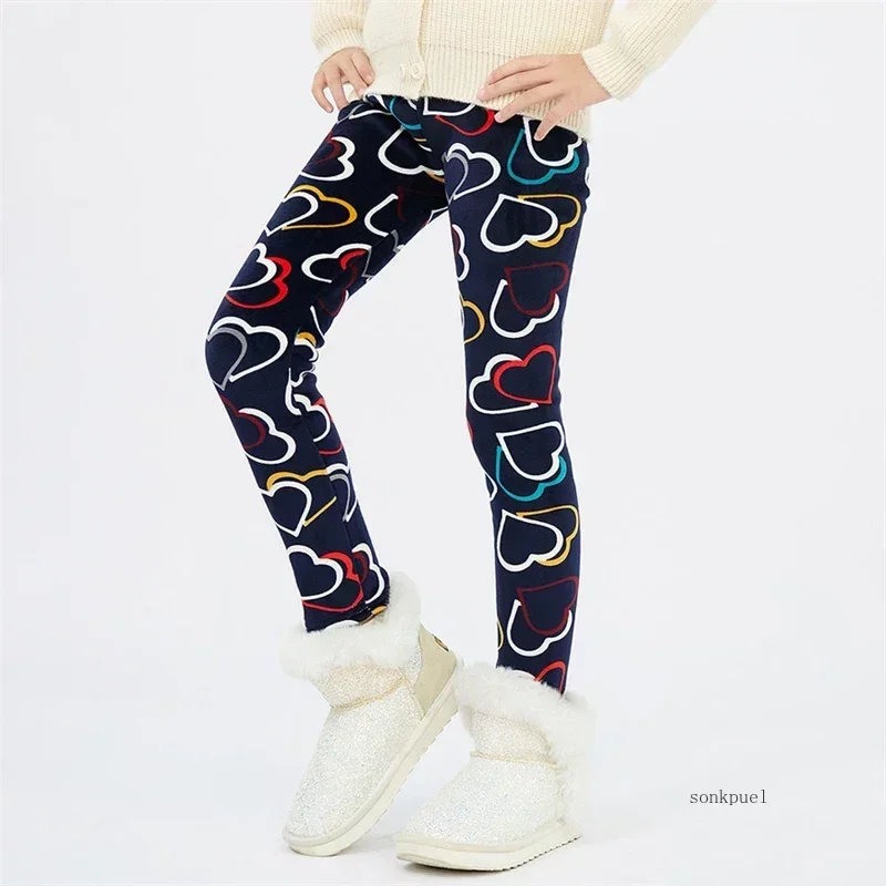 Girls' Velvet-Lined Star Print Leggings 6