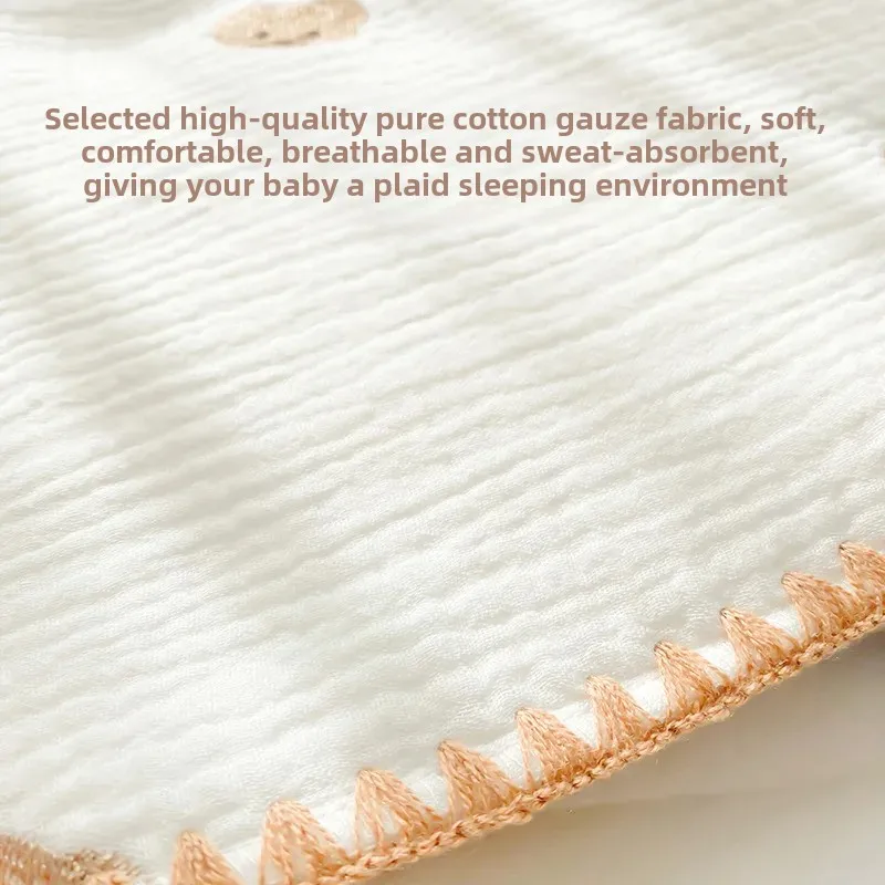 Baby Pillow Newborn Children Gauze Pillow Pad 0-12 Months Small Rabbit Anti-Vomiting Breathable Sweat Absorbent Flat Head
