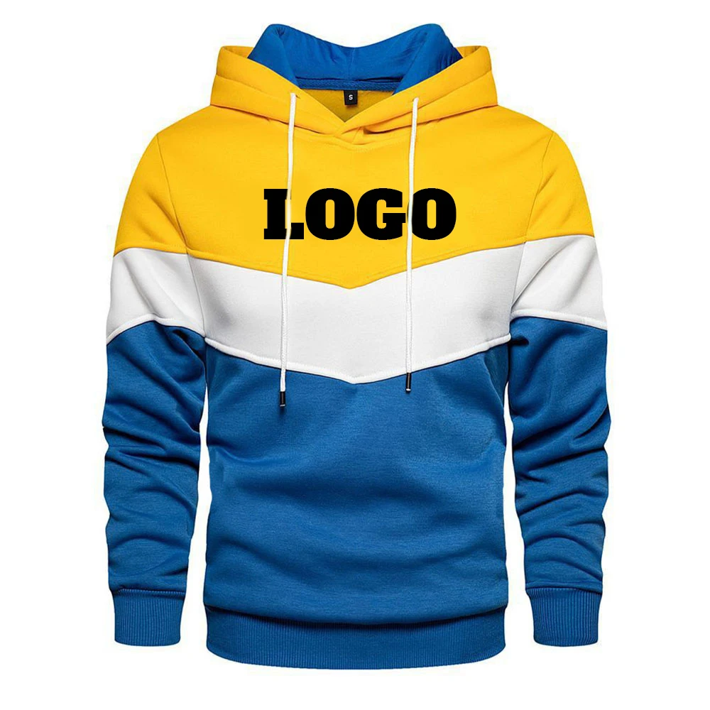 Spring Autumn Custom Logo Men's Hoodies Color Striped Slim Hooded Sweatshirts Mens Coats Male Casual Sportswear Streetwear