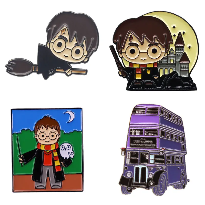 Classic Novel Anime Cute Little Boy Badge Magic Cartoon Metal Brooch Denim Jacket Backpack Pin Decoration Jewelry Gift Accessory