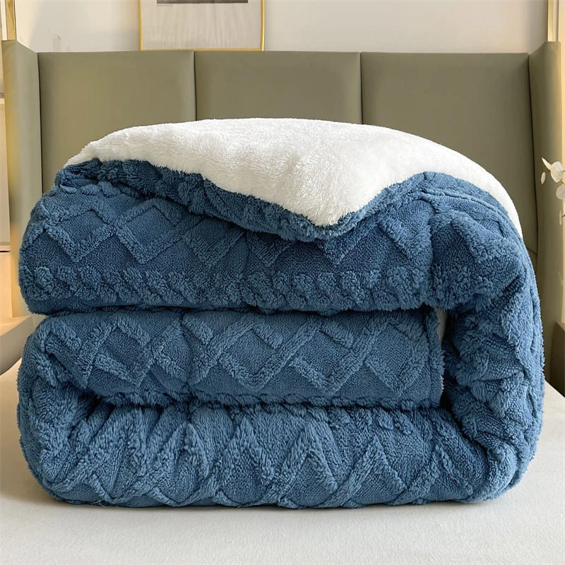 New Super Thick Winter Warm Blanket for Bed Artificial Lamb Cashmere Weighted Blankets Soft Comfortable Warmth Quilt Comforter