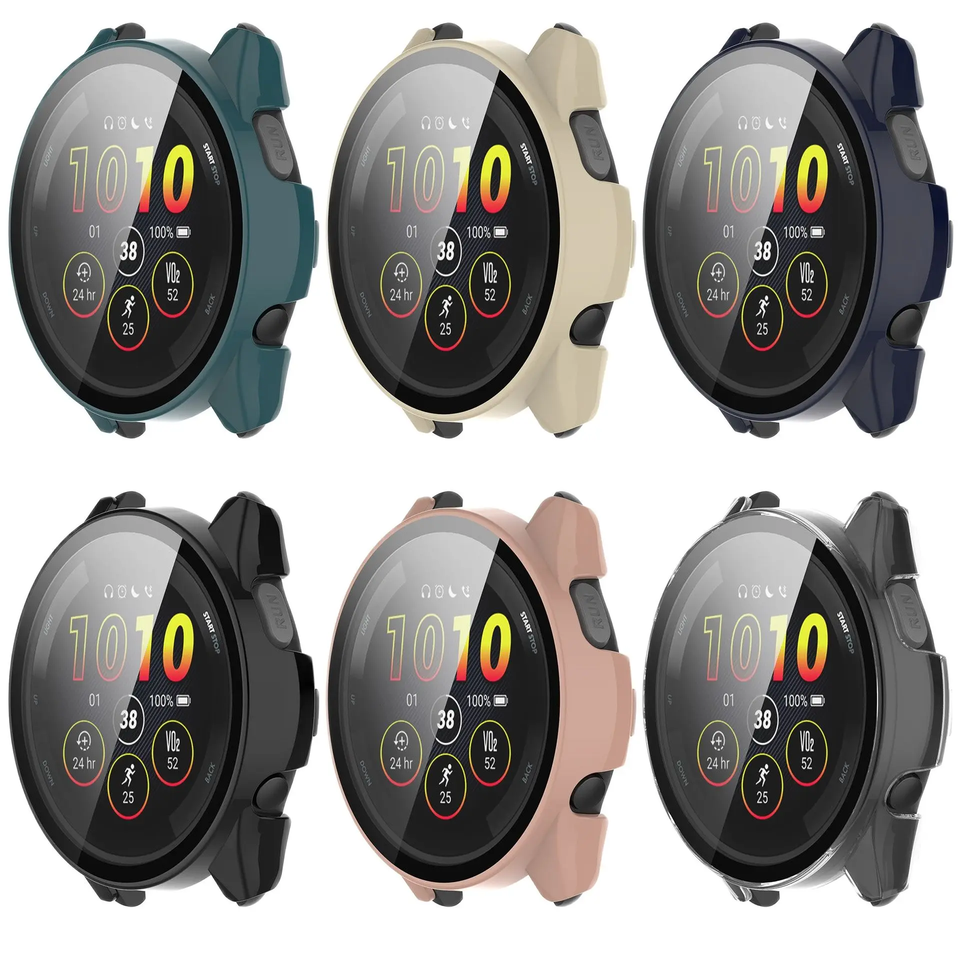 5-Pack Protective Case For Garmin Forerunner 965 With Tempered Glass Screen Protector - View #5