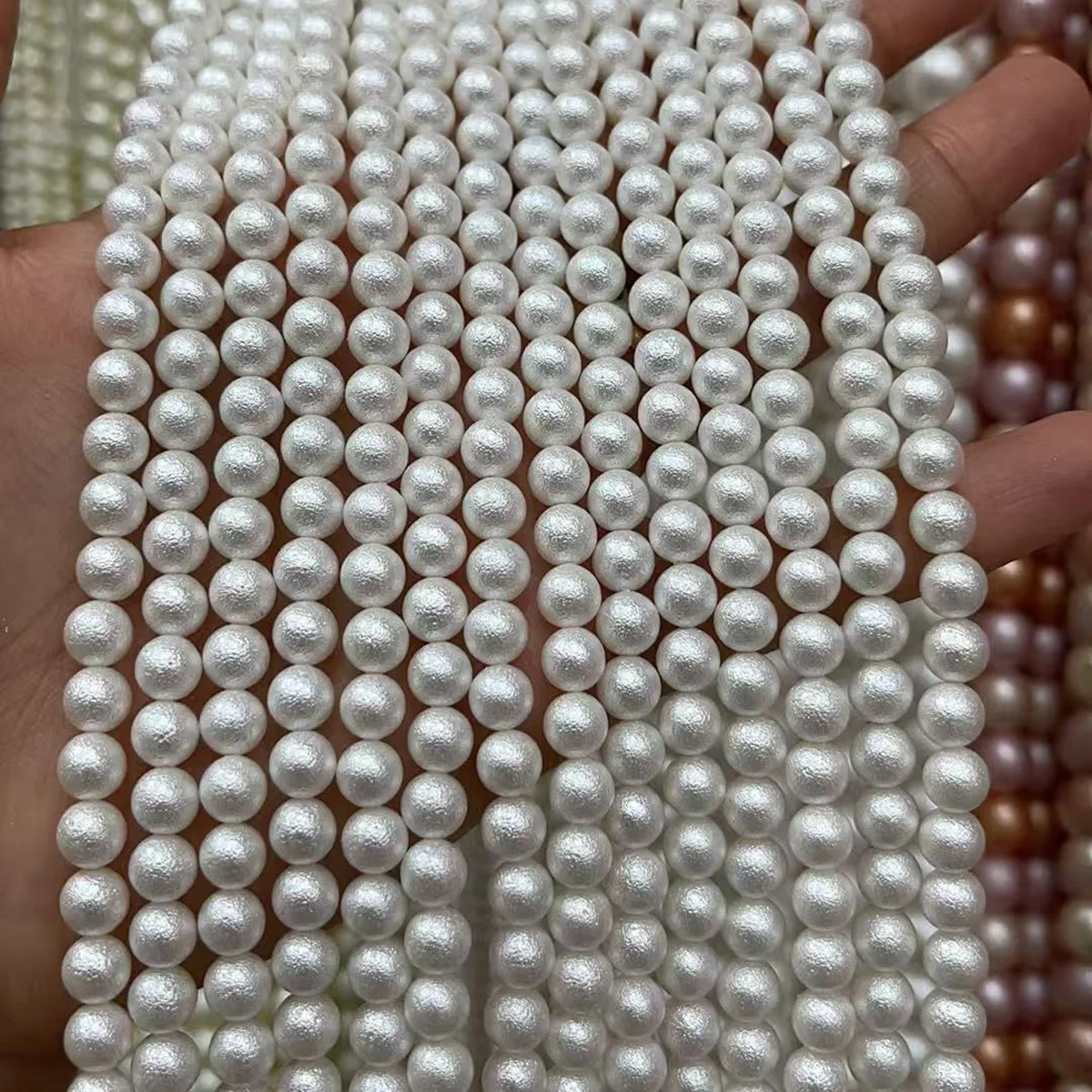 Natural Sea Water Shells Beads Round Mother of Pearl4/6/8/10/12mmmm Loose Spacer Beads for Jewelry Making DIY Necklace Bracelets