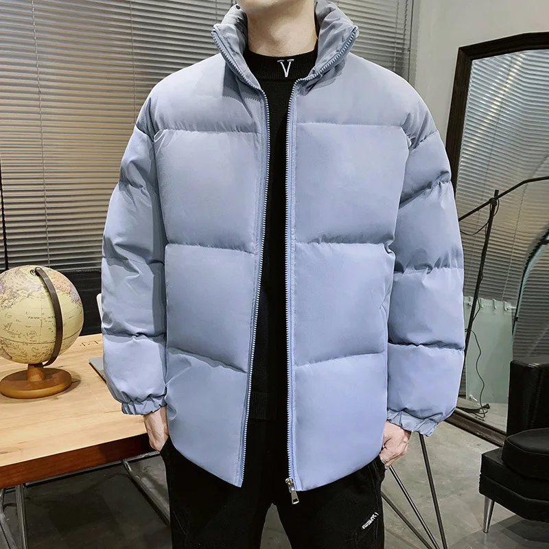 2022 Winter Plus Size Loose Cotton-padded Jacket Men Students Hong Kong Wind Thickened Warm Cotton-padded Jacket Men