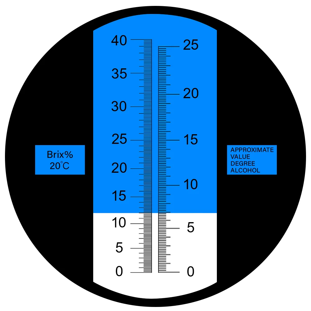 yieryi 100% New Brand 0~40% Brix 0~25% Alcohol Wort Specific Gravity Refractometer Beer Fruit Juice Wine Sugar Test Meter