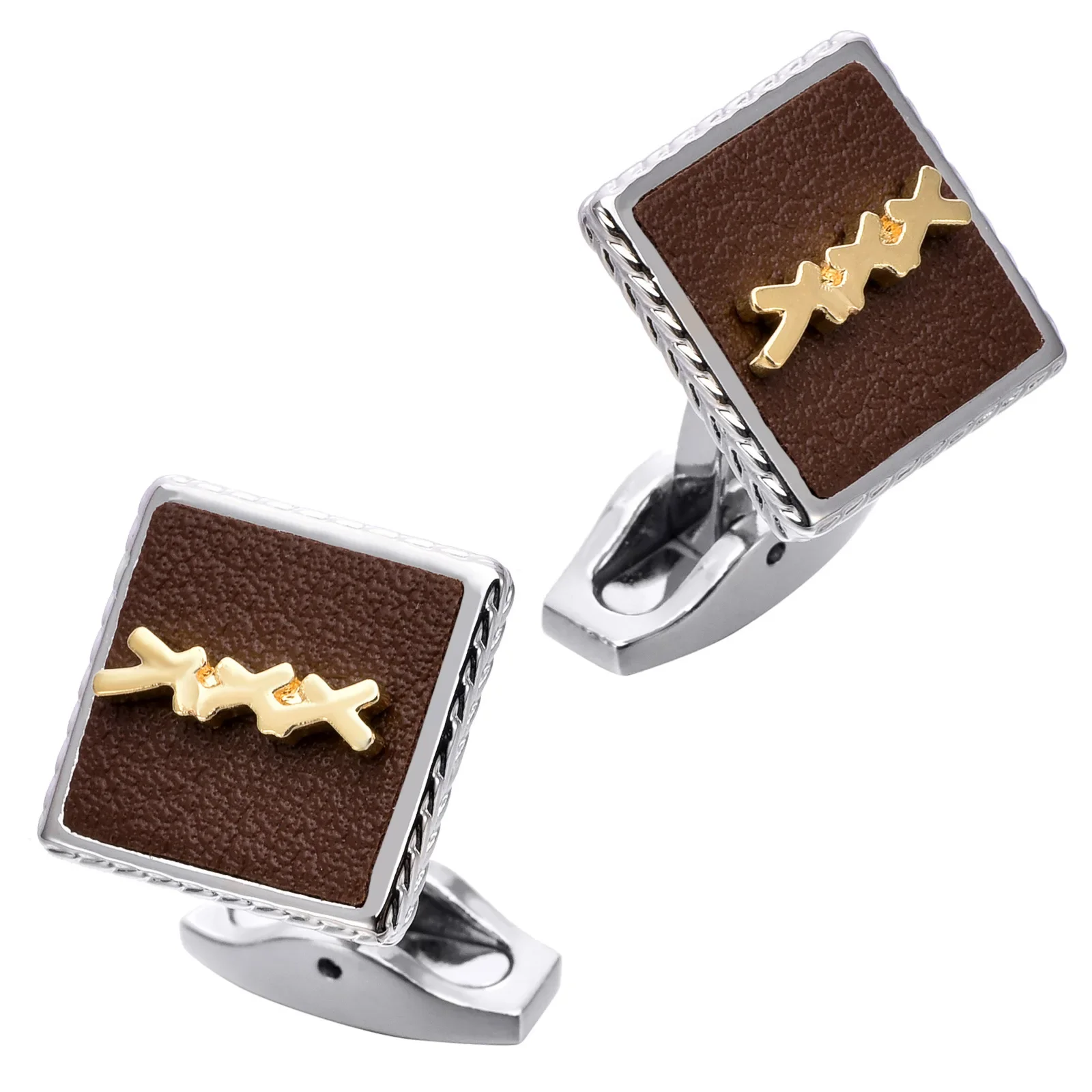 

Gold and Silver Dual Color French Metal Cufflinks Set for Business Minimalist High End Luxury Wedding Shirt Cuff Accessories
