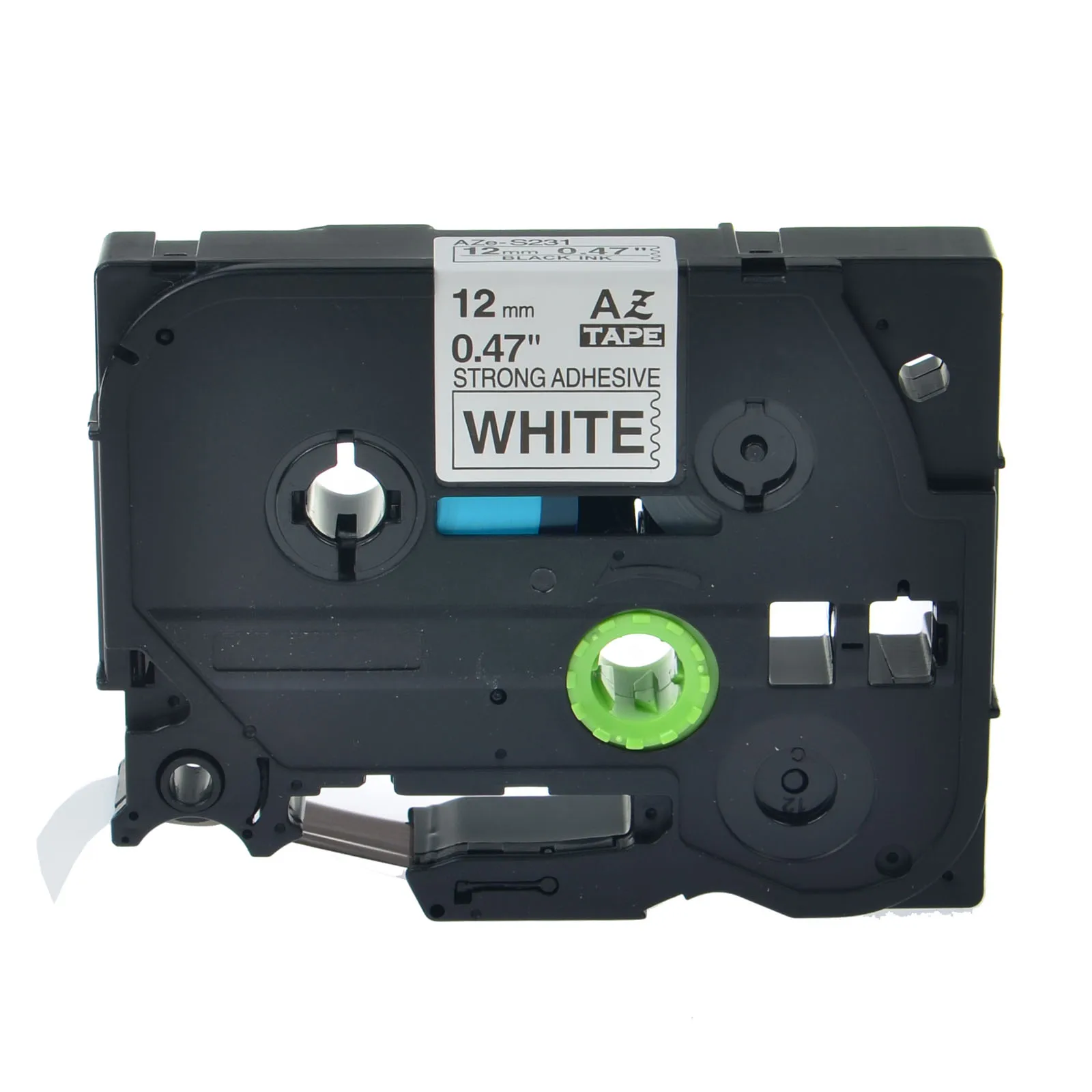Greencycle 10 Pacote Preto na Fita Adesiva Forte Branca da Etiqueta 12 mm 8m Compatível para o Irmão Tze-s231 tz Tze S231 - Imagem 2