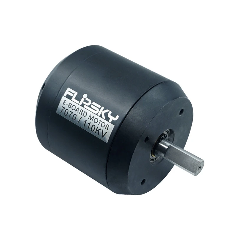 Détail de l'axe et des fixations du moteur brushless outrunner 110KV 4300W Flipsky 7070