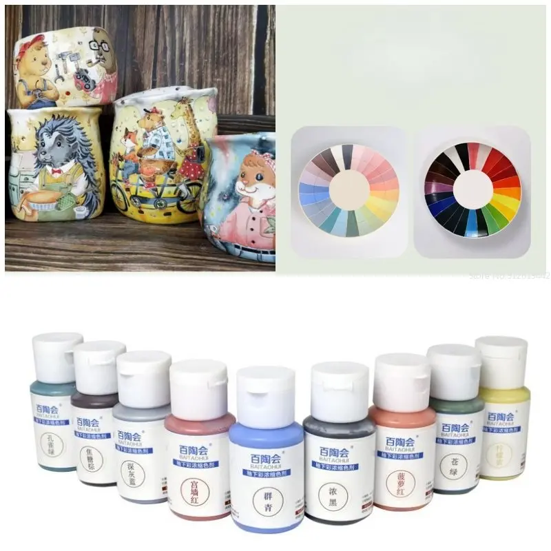 

Керамический пигмент под глазурью, керамический концентрированный цветной агент, 24 цвета, краска под глазурью, средняя температура 1180-1300