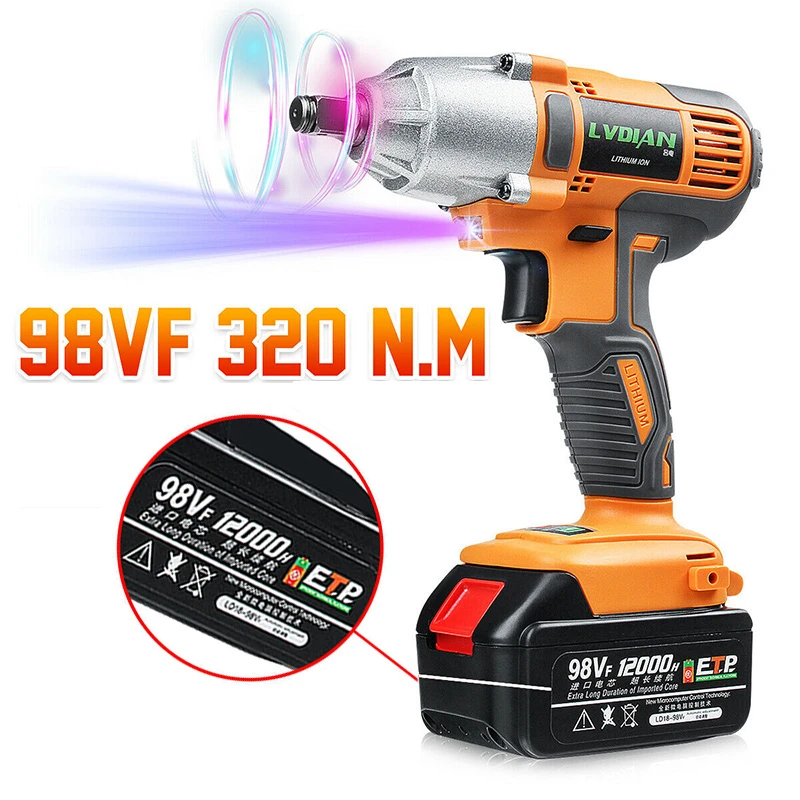 Magnitt 98VF 320N.M Brushless Cordless Electric Impact Wrench 1/2 inch