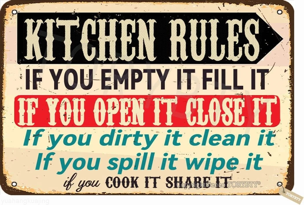 Keep Kitchen Area Clean Sign: The Practical, Retro-Style Reminder That ...