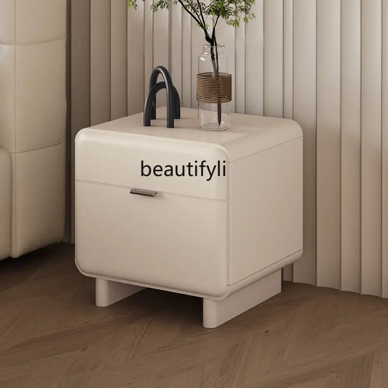 

French Cream Style Bedside Table Bedroom Storage Organizer Exquisite Bedside Table