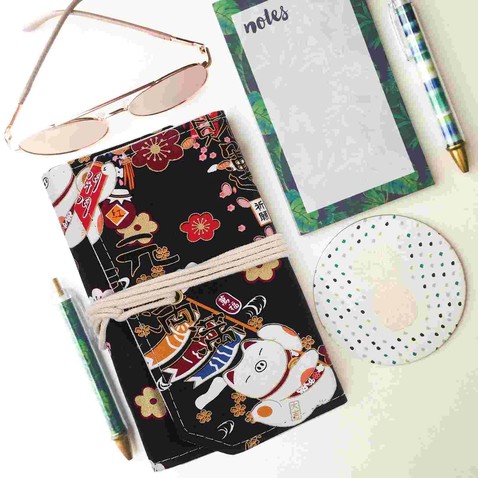 회계장부 케이스 루즈리프 노트북 쉘 메모장 하드커버, 사무용품 바인더, 원단 학교 액세서리 장식