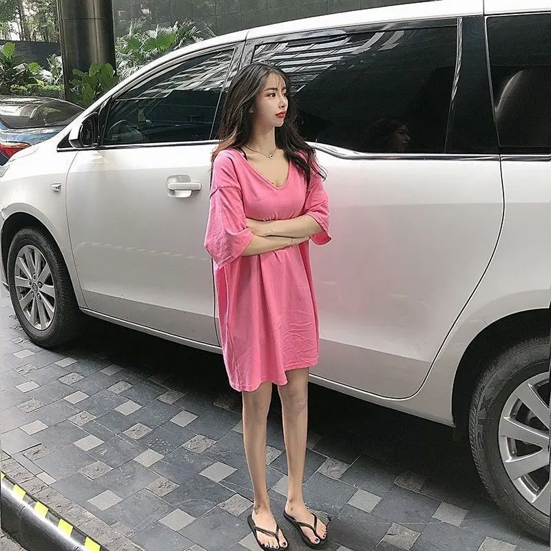 Short-sleeved T-shirt Women Mid-length Fashion Hollow Half-sleeve Heart Big Size Loose Thin Sexy Backless Fashion Brand summer