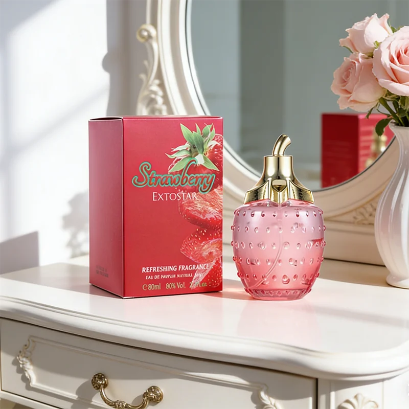Eau de toilette de morango para mulher perfume rosa jasmim âmbar_voghion.com