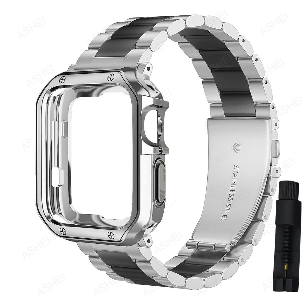 Premium Strap and Protective Case for Apple Watch - Durable TPU Cover with Stylish Bracelet Design
