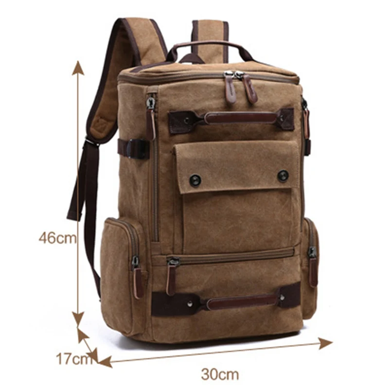 Men's Backpack Vintage Canvas Backpack School Bag Men's Travel Bags Large Capacity Backpack Laptop Backpack Bag High Qualit 6