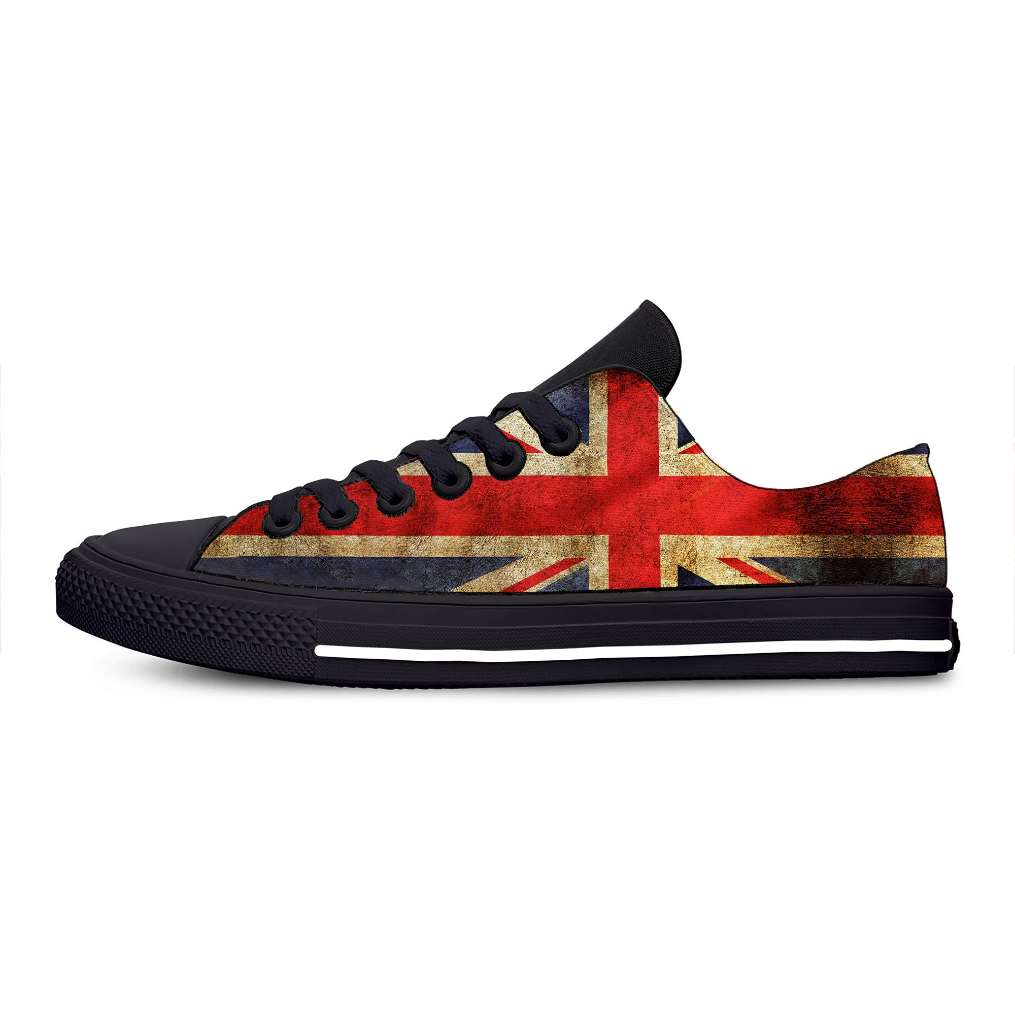Britain British UK Flag Union Jack United Kingdom Casual Cloth Shoes Low Top Lightweight Breathable 3D Print Men women Sneakers