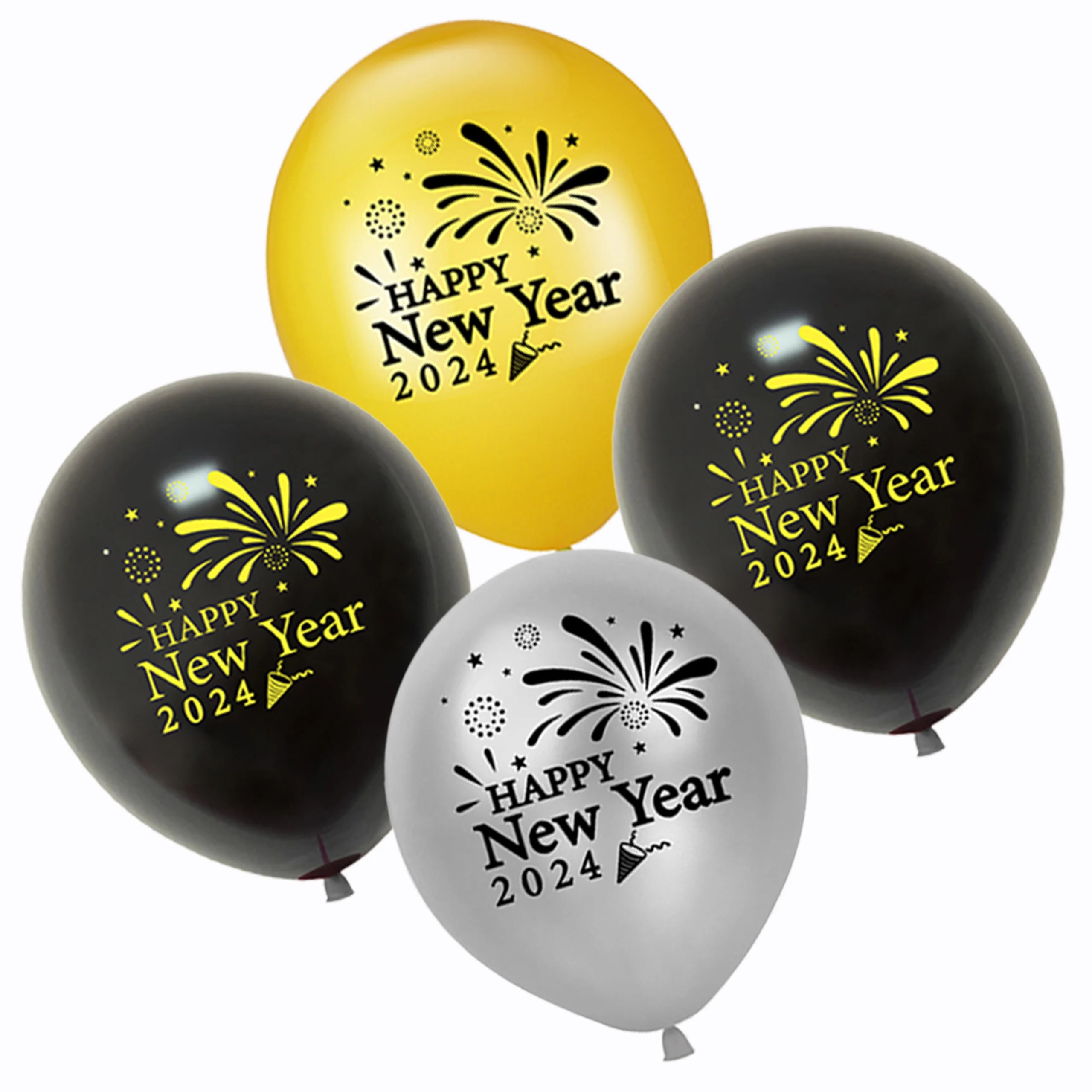 

30pcs New Year Countdown Party Latex Balloons Black and Gold Silvery New Year’s Eve Decoration Happy New Years Decor Supplies