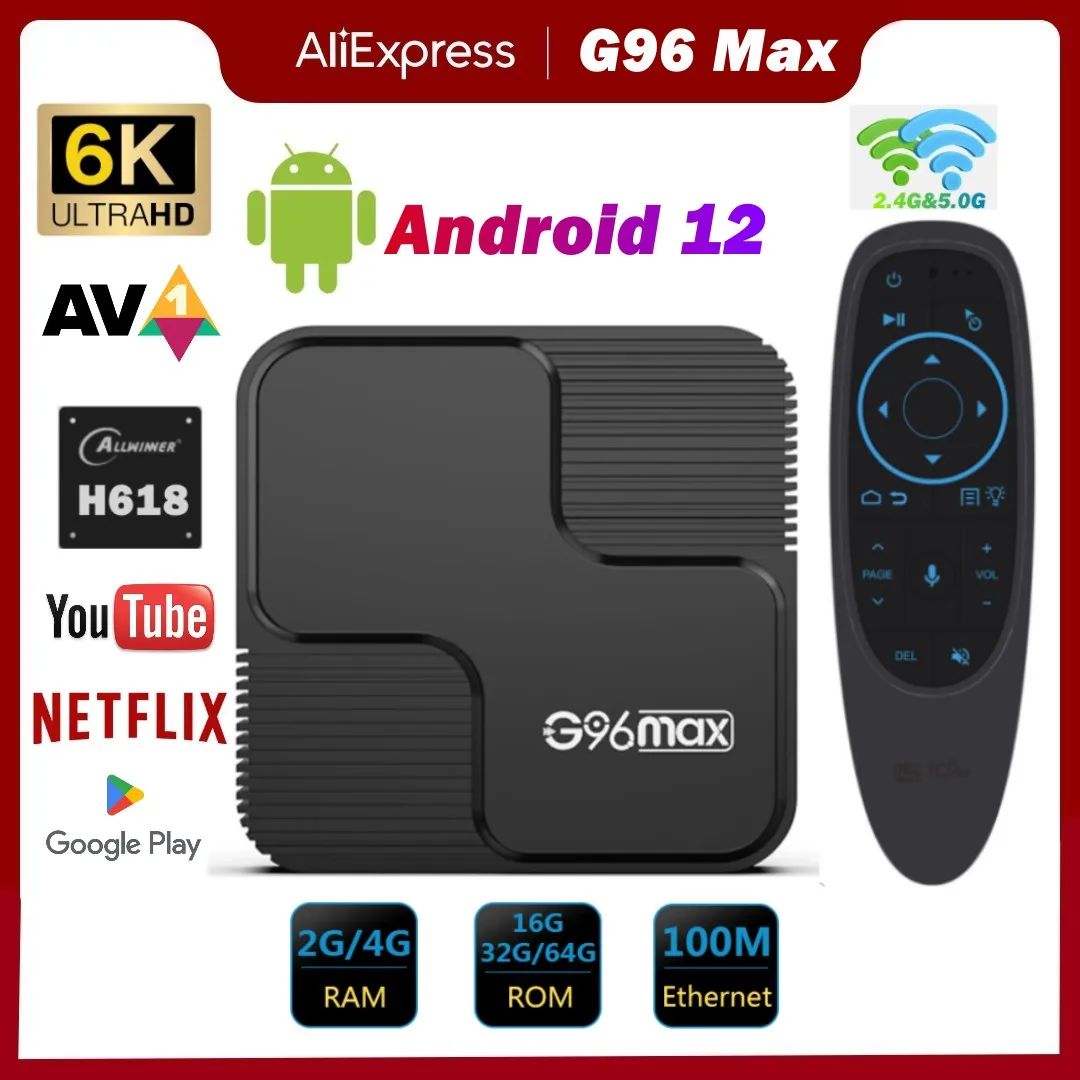 Android TV Box 12.0 4GB 64GB TV Box Android 2023 Support 8K Dual-WiFi 2.4G  5.8G Android Box H618 Chipset with HDR10 BT5.0 USB 2.0 3D Ethernet with