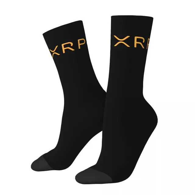 New Men's Socks Casual Xrp Ripple Side By Side Bitcoin Crypto Sock
