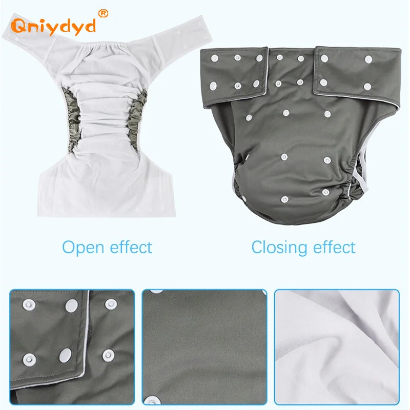 Adult Diaper Incontinence Pants Waterproof Washable Reusable Adult Cloth Diaper Adjustable Pocket For Bed Incontinence