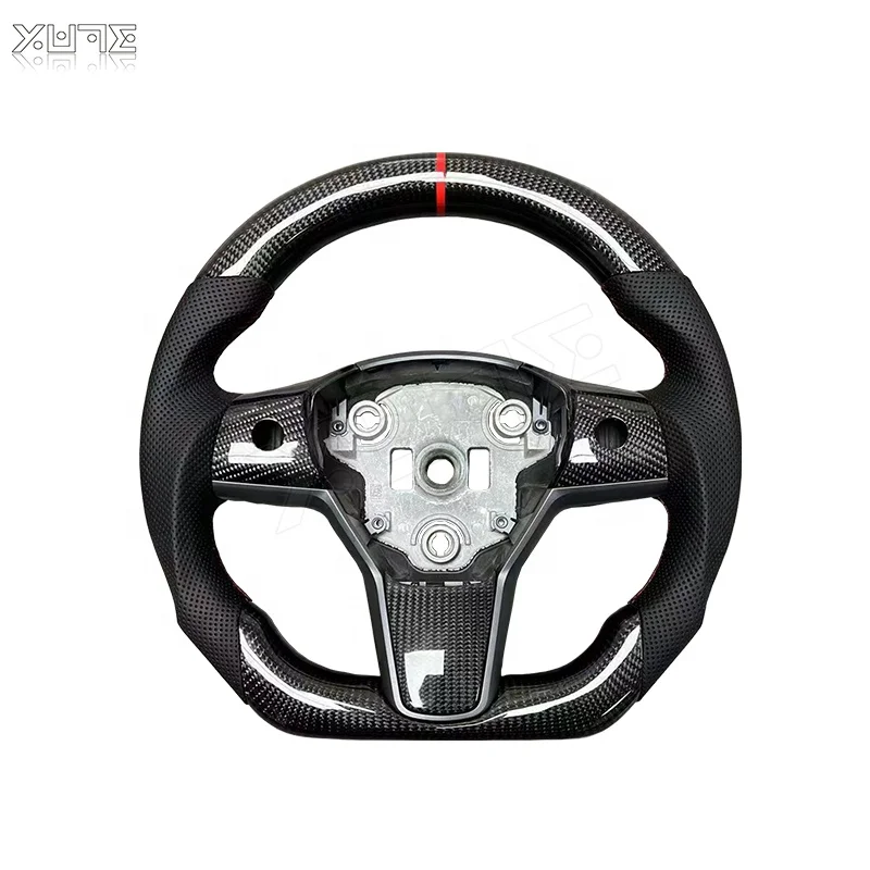 

For Model 3 Y Customized Steering Wheel Carbon Fiber Steering Wheel Alcantara Steering Wheel