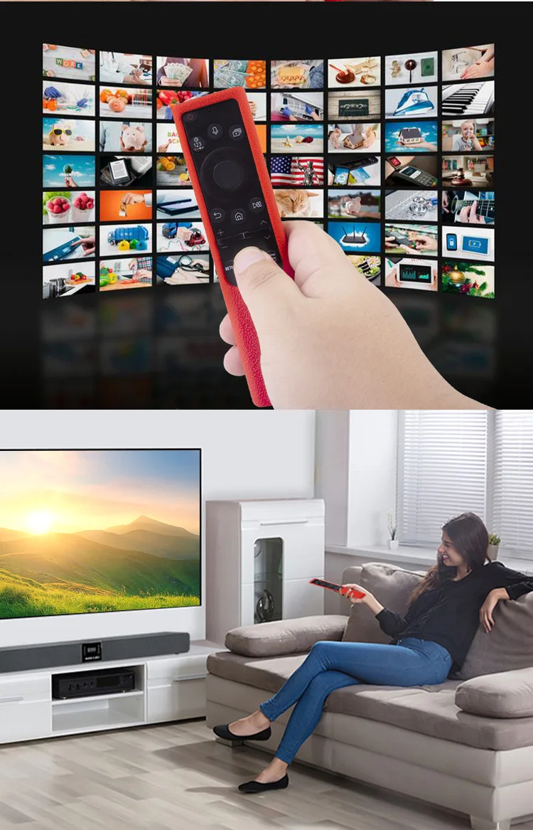 Litschi Textur Silikon hülle für Samsung TV Bn59-01357a/01363l/01364a tm-1990c Solar Fernbedienung Schutzhülle – Detail 2