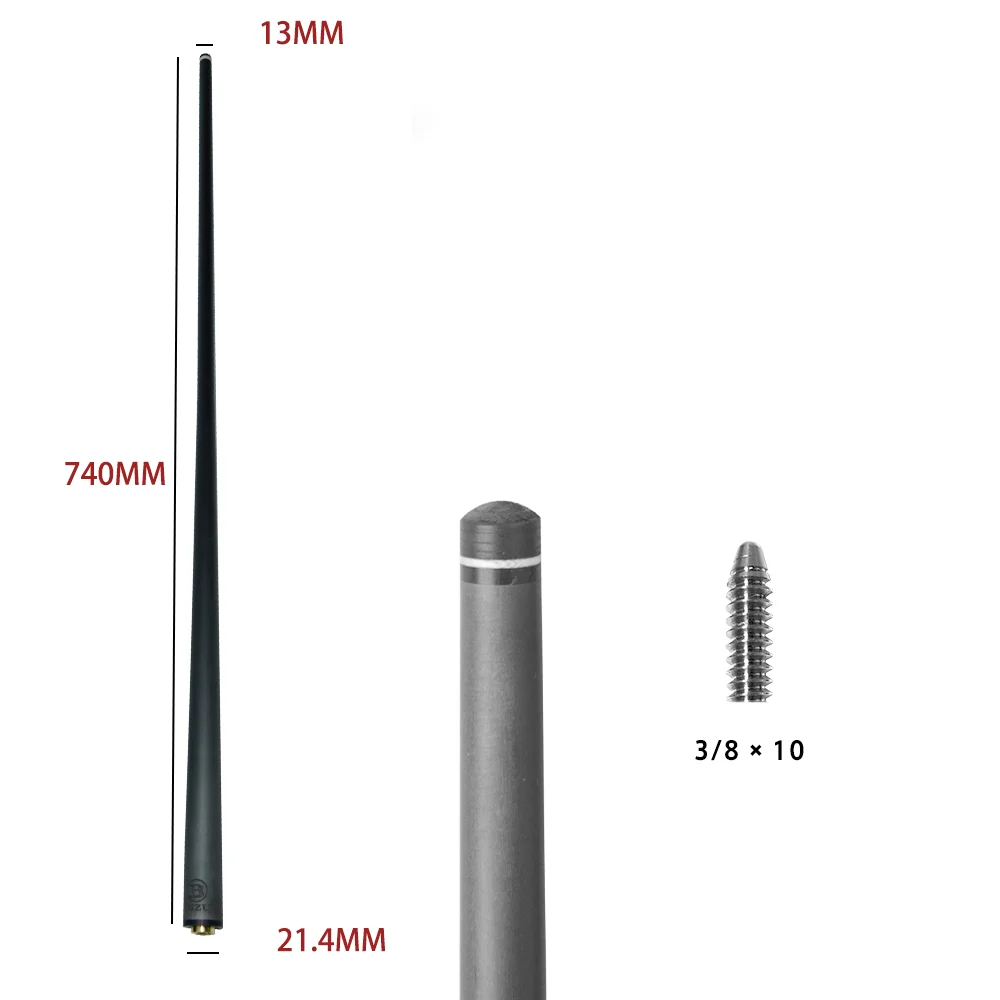 BIZU 13mm カーボン プールビリヤード キューシャフト ブラック
