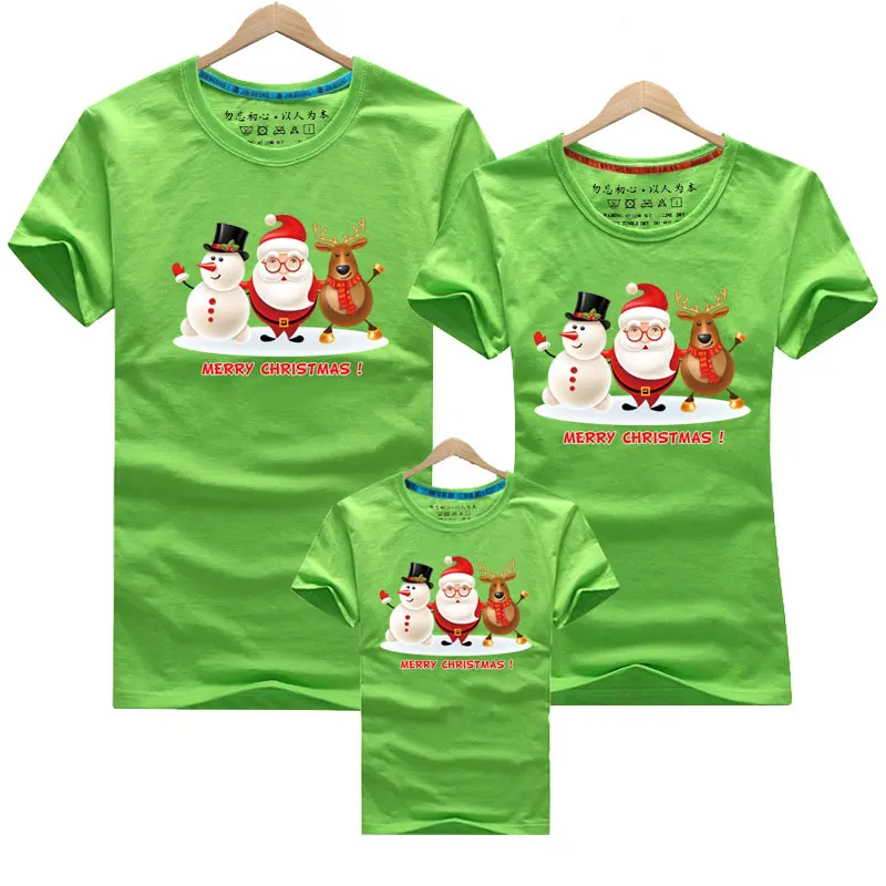 Family Matching Clothing New Christmas Santa Print Adults Kids Baby T-shirt Father Son Mother Daughter Mom And Me Clothes Tops