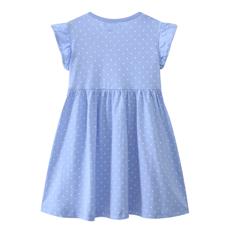 Bunny Embroidery Girls Dresses Short Sleeve Summer for Children's Clothes Toddler Wear girls dress,kids clothes
