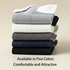 Breathable Short Socks for Men, Color Blocked, Round Drawstring, Simple Fashion, College Style, Summer, Spring, Autumn, 5 Pairs 2