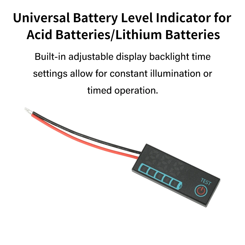 DC 7-55V LED 표시기 전압 및 충전 수준 표시, 전원 차단 메모리 기능 포함, 산성 배터리/리튬 배터리용