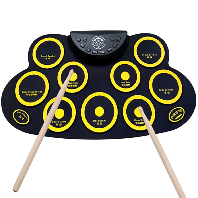 Electronic Drum with Cartoon Tiger Pattern, Ultra Thin Portable Drum, Pedal for Children Practice, Percussion Instruments